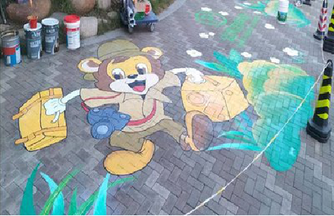 轵城夏季画地面彩绘会遇到的问题