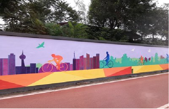 轵城墙体彩绘-围墙