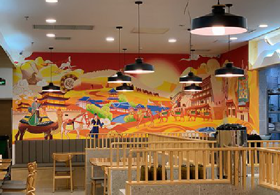 轵城商业空间彩绘介绍。